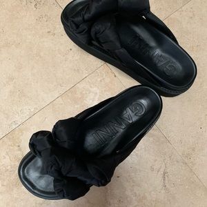 Ganni knotted platform sandal